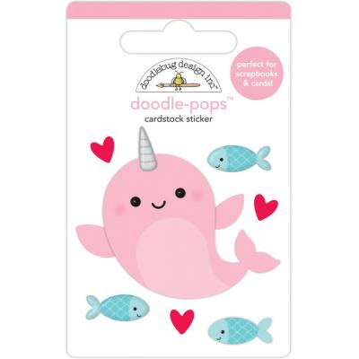 Doodlebug Let It Snow Sticker - Whale Hello